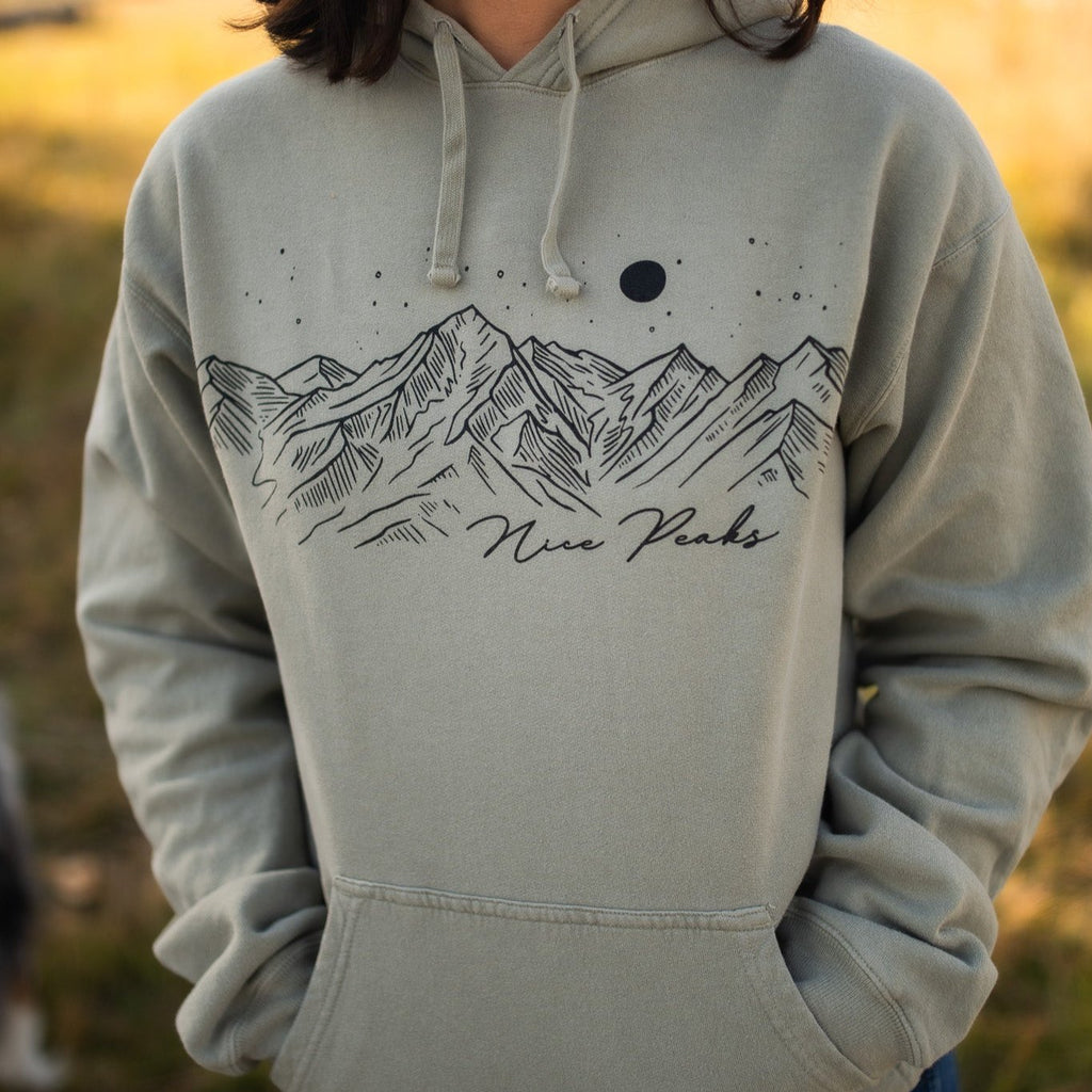 Nice Peaks Unisex Hoodie - Faded Fatigue - The Montana Scene