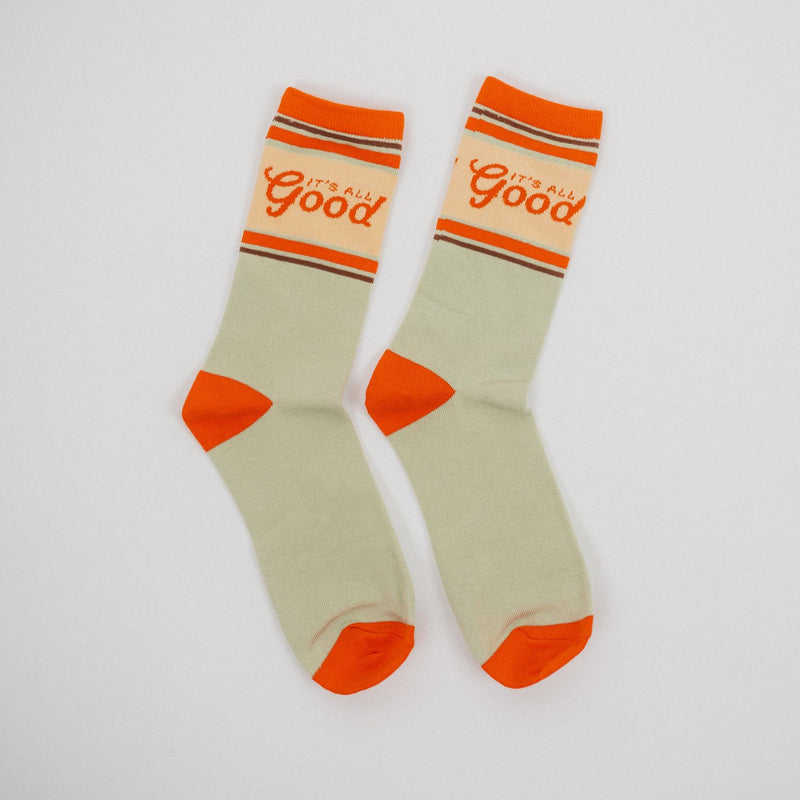 It's All Good Unisex Socks - Sage/Orange - The Montana Scene