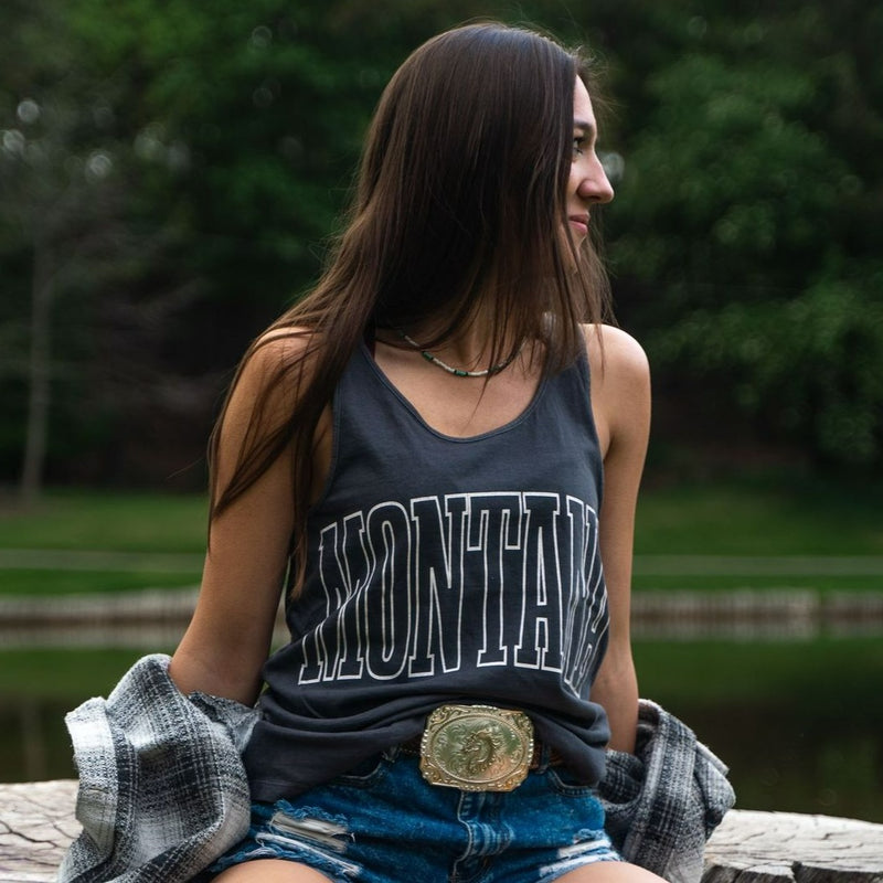 Montana Ladies Tank - Coal - The Montana Scene