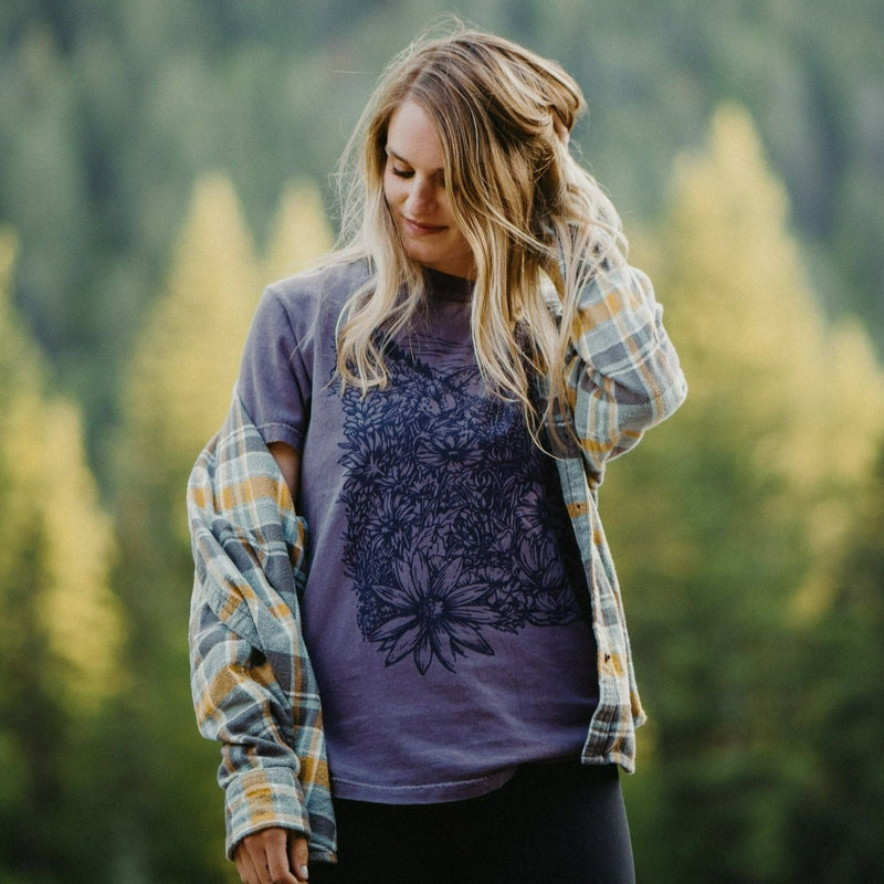 Flower Meadow Unisex Tee - Wine