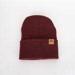 Three Tree Foldover Beanie - Burgundy - The Montana Scene