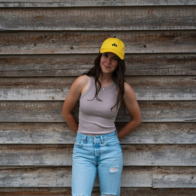 Three Tree Dad Hat - Yellow- Discontinued