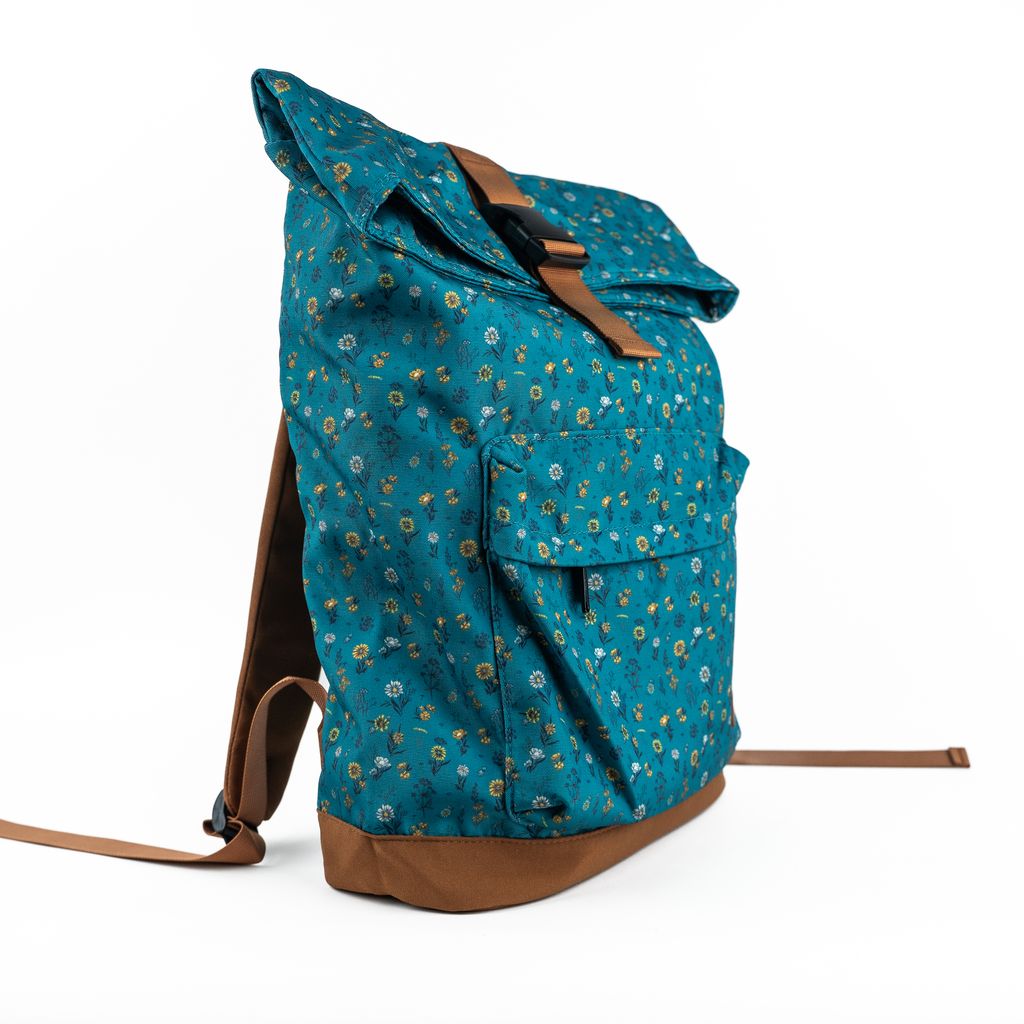 Adventure Backpack - Spring Floral Teal - The Montana Scene