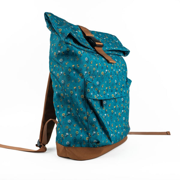 Adventure Backpack - Spring Floral Teal - The Montana Scene