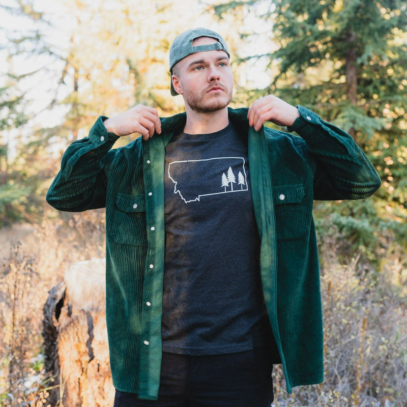 Montana Tree Outline Unisex Tee - Black - The Montana Scene