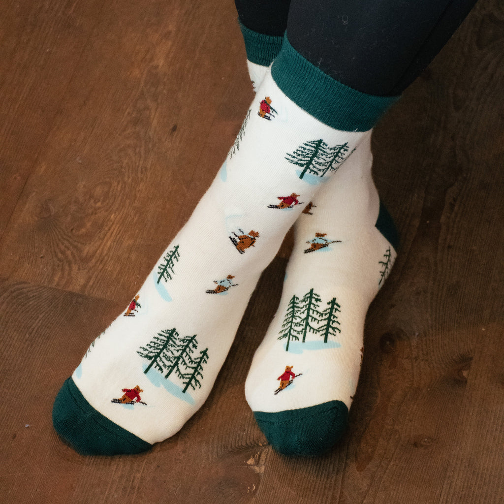 Skiing Bears Socks - The Montana Scene