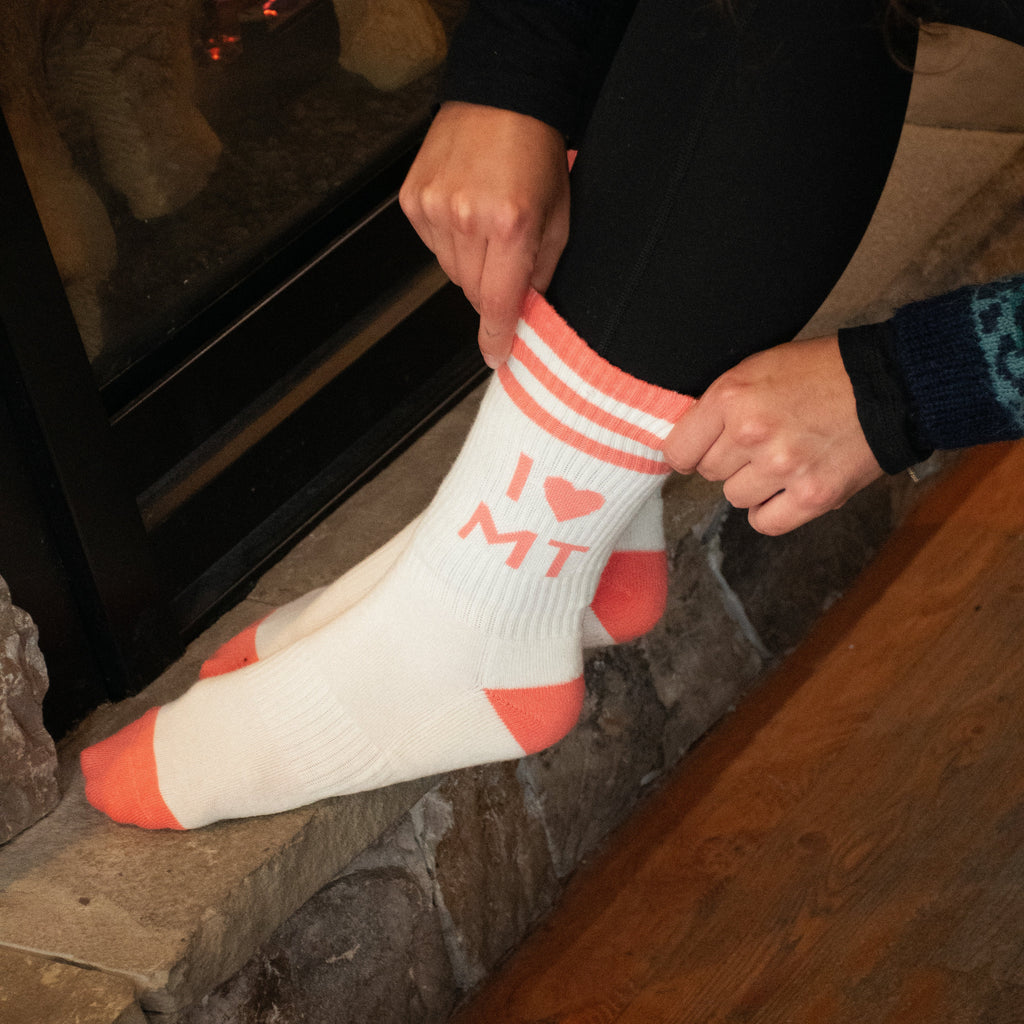 I Heart MT Socks - Blue/Pink - The Montana Scene