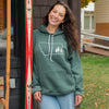 Montana Tree Outline Fleece Hoodie Unisex - Green - The Montana Scene