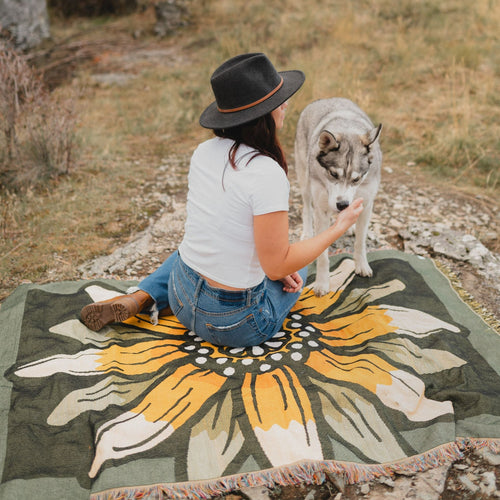 Flower Knit Blanket