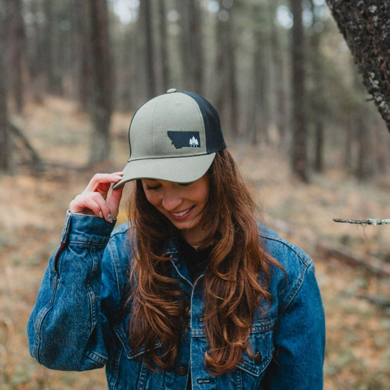 Montana Scene Tree Trucker - Green