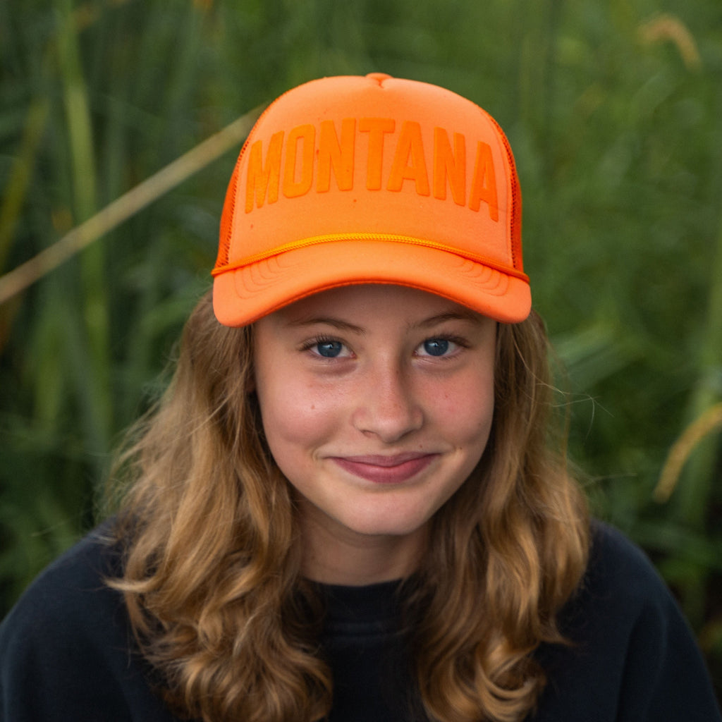 Montana Foam Kids Trucker - Orange - The Montana Scene
