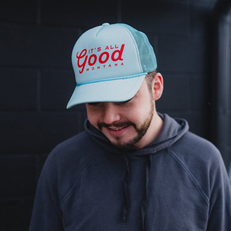 It's All Good Montana Foam Trucker - Light Blue - The Montana Scene