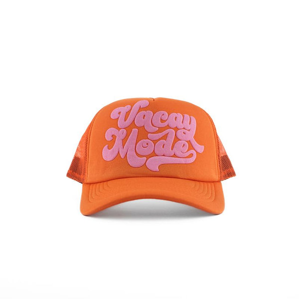 Vacay Mode Foam Trucker - Orange - The Montana Scene