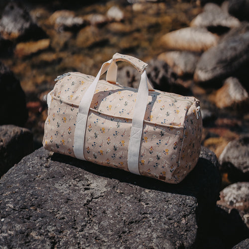 Mountain Wildflower Duffle Bag - Cream - The Montana Scene