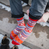 Tree Snowflake Unisex Socks - Red/Purple - The Montana Scene