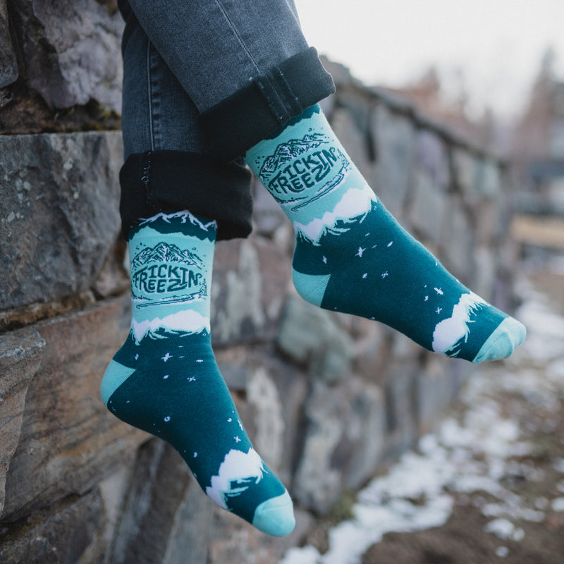 Frickin Freezin Unisex Socks - Blue - The Montana Scene