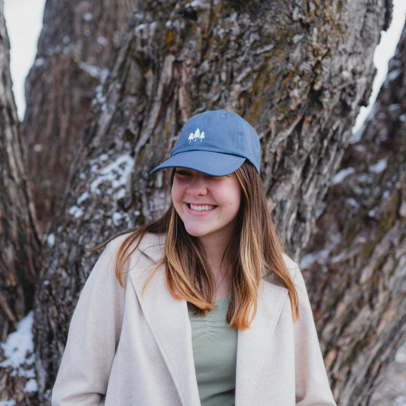 Three Tree Dad Hat - Slate Blue - The Montana Scene