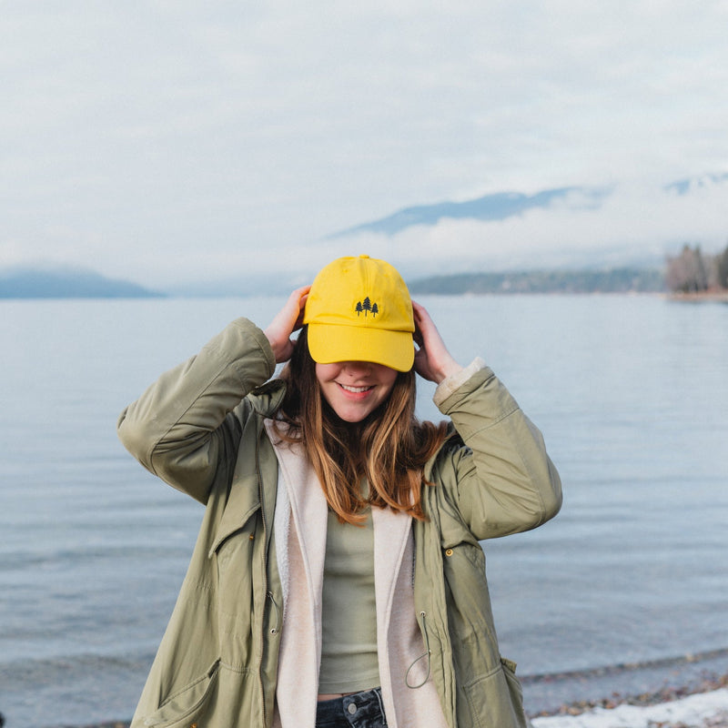 Three Tree Dad Hat - Yellow - The Montana Scene