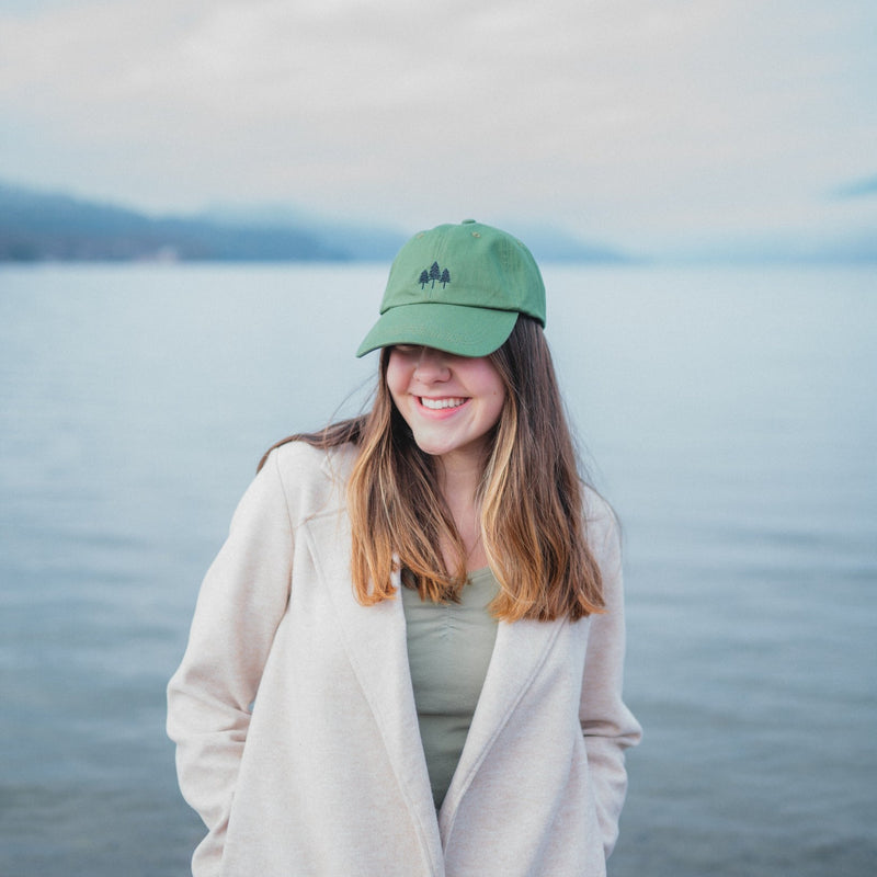 Three Tree Dad Hat - Green - The Montana Scene