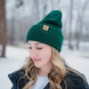 Three Tree Foldover Beanie - Emerald - The Montana Scene