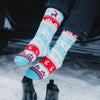Reindeer Unisex Socks - Teal/Red - The Montana Scene