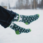 Reindeer Snowflakes Unisex Socks - Green - The Montana Scene