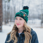 Wintergreen Pattern Pom Beanie - Emerald/Mint - The Montana Scene