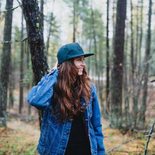 Big Three Tree Snapback - Midnight Emerald