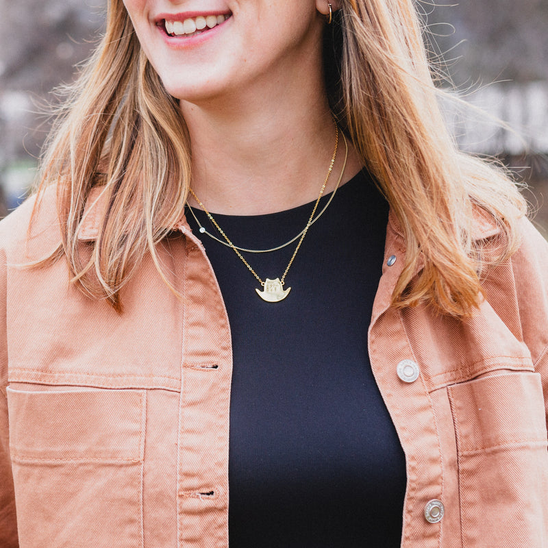 MT Cowboy Hat Necklace - Gold