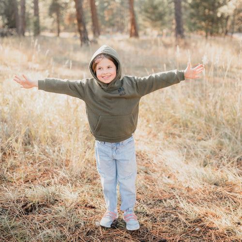 Wild 3 Tree Toddler Hoodie - Olive - The Montana Scene