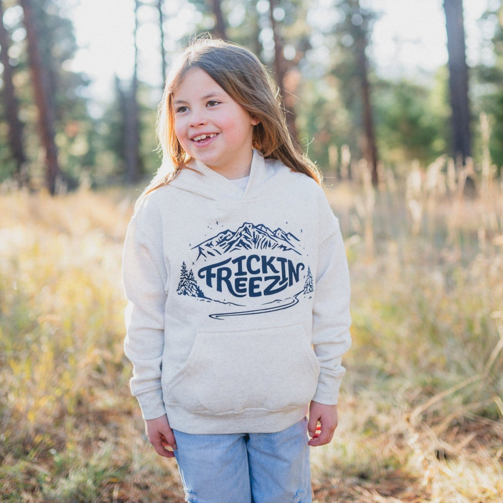 Frickin Freezin Kids Hoodie - Heather Natural 
