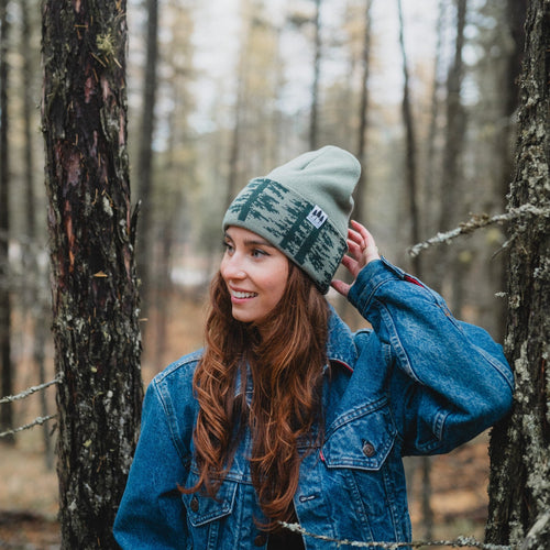 Woodland Beanie - Green - The Montana Scene