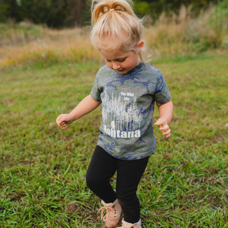 The Wild Life Toddler Tee - Vintage Camo - The Montana Scene