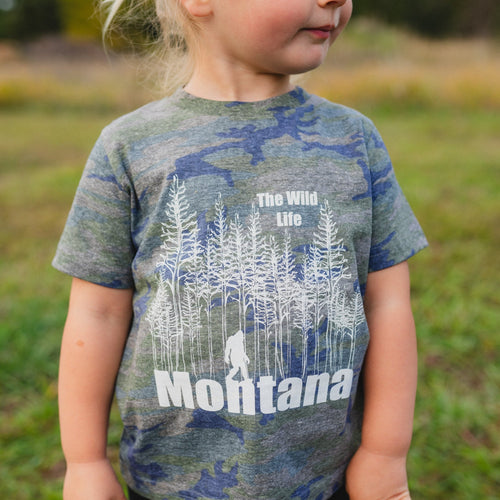 The Wild Life Toddler Tee - Vintage Camo - The Montana Scene