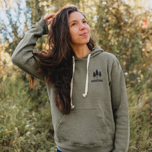 Montana 3 Tree Hoodie - Olive - The Montana Scene