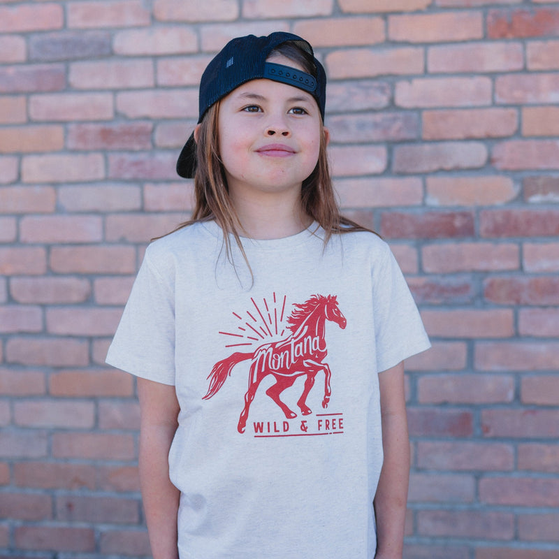 Wild & Free Toddler Tee - Natural Heather - The Montana Scene