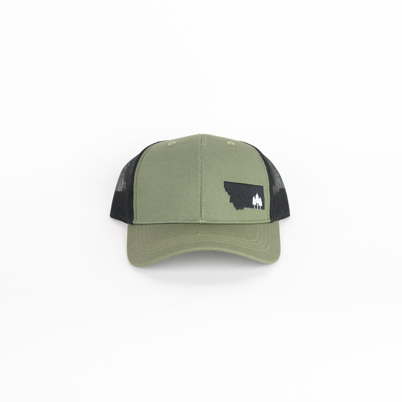Montana Scene Tree Trucker - Green