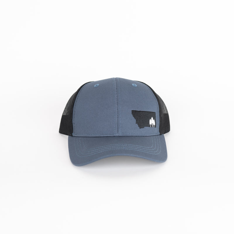Montana Scene Tree Trucker - Blue