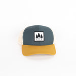 Tri Tone Tree Trucker - Navy/Mustard - The Montana Scene