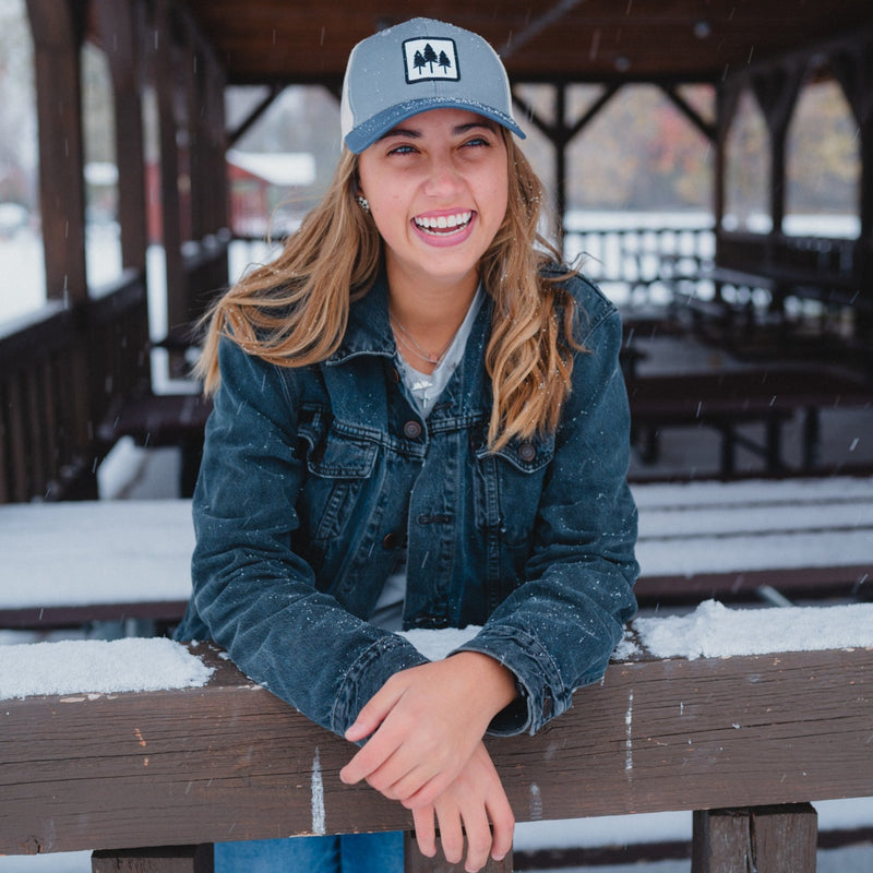 Tri Tone Tree Trucker - Grey/Blue