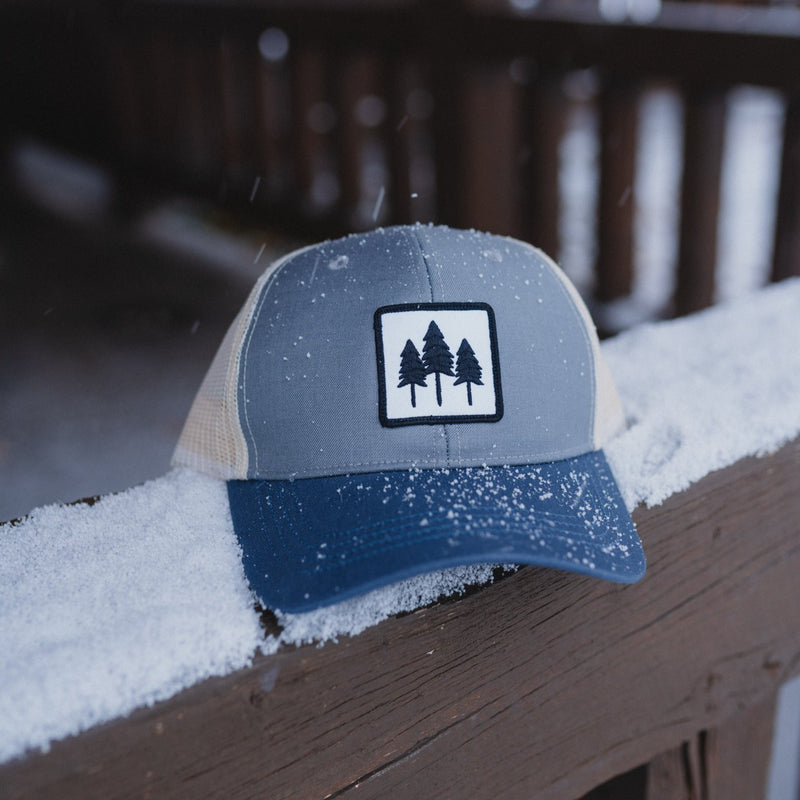Tri Tone Tree Trucker - Grey/Blue