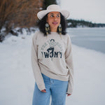 The Hell I Won't Unisex Pullover - Sand - The Montana Scene