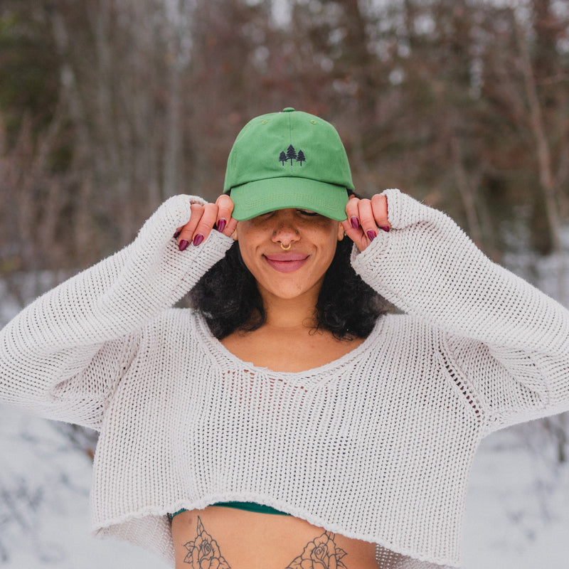 Three Tree Dad Hat - Green - The Montana Scene