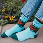 Don't Feed the Bears Socks - Teal 