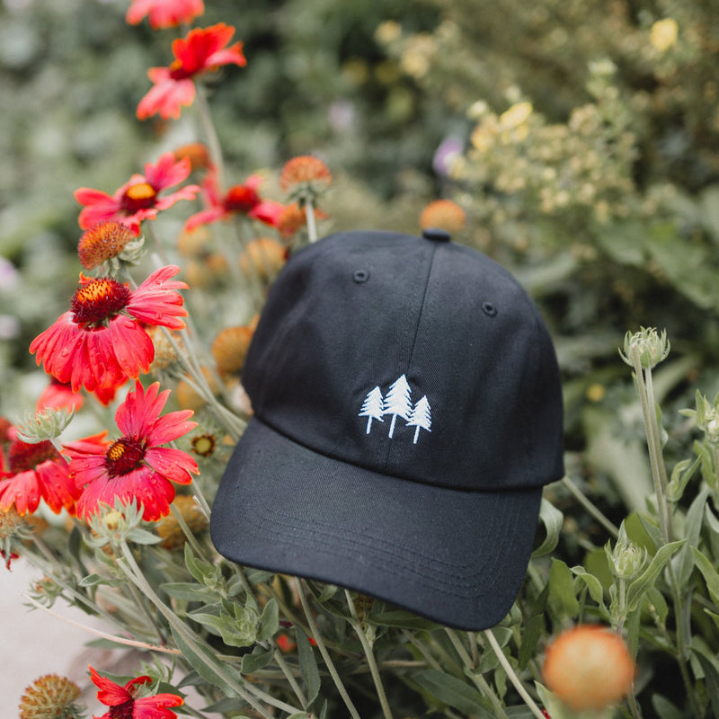 Three Tree Dad Hat - Black - The Montana Scene