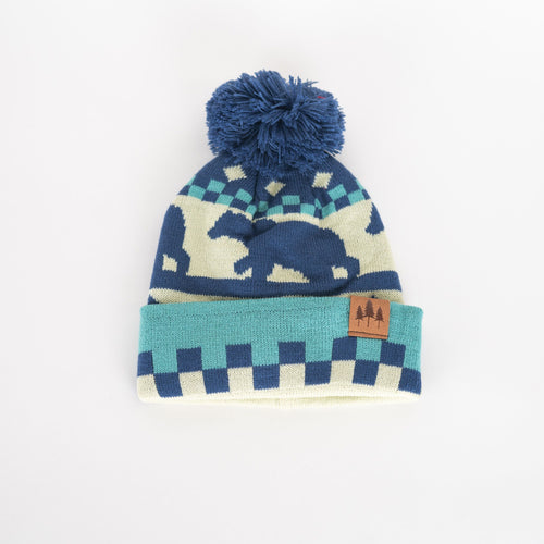 Bear Kids Beanie - Blue - The Montana Scene