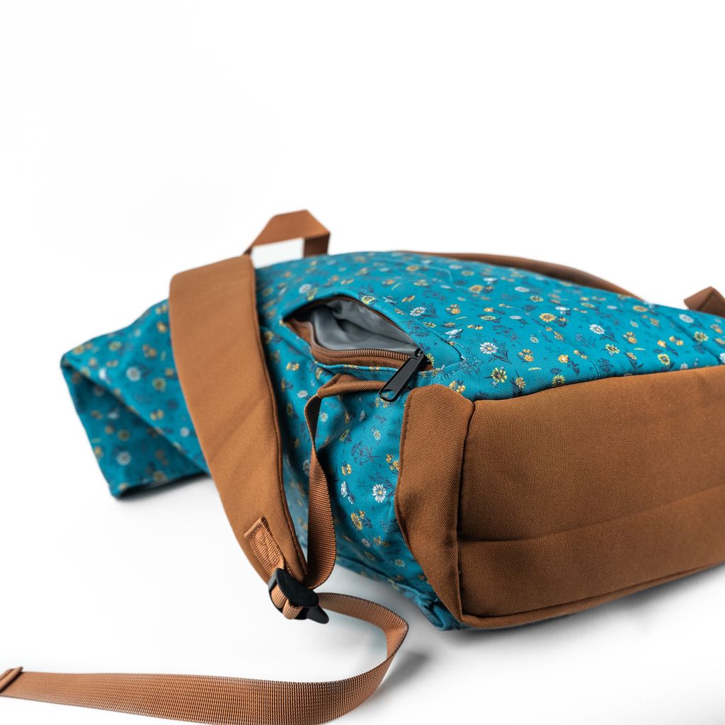 Adventure Backpack - Spring Floral Teal - The Montana Scene