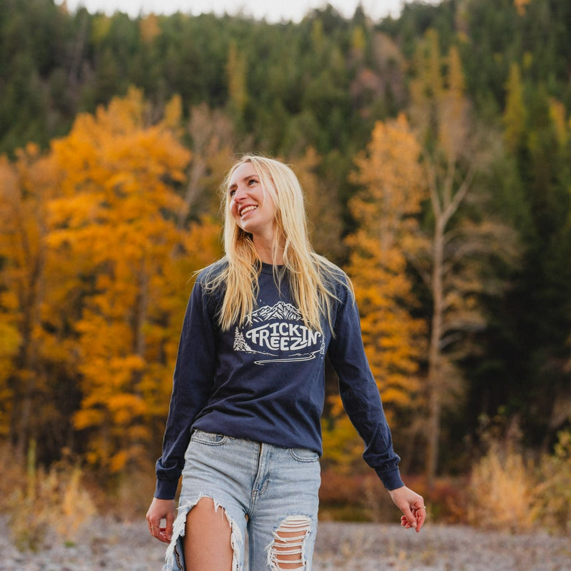 Frickin Freezin Unisex Long Sleeve - Navy