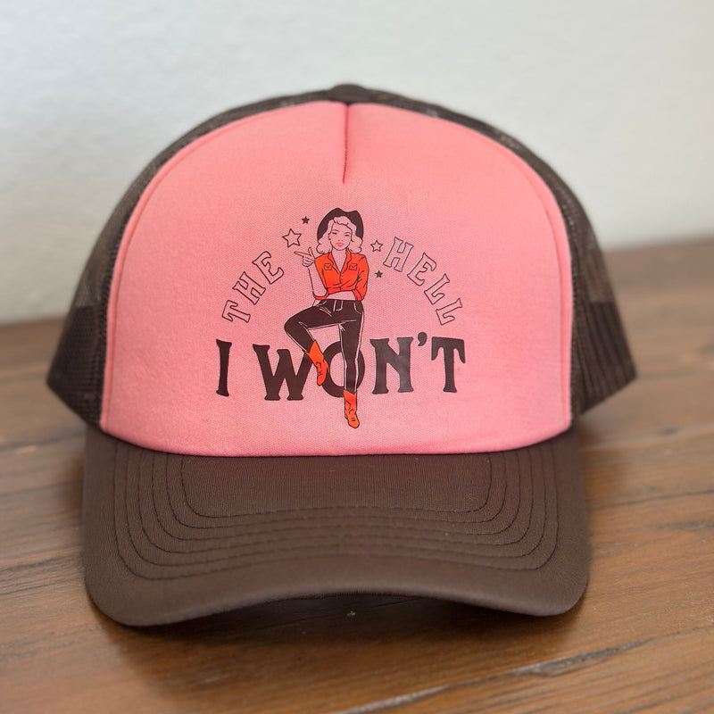 The Hell I Won't Foam Trucker - Brown/Peach
