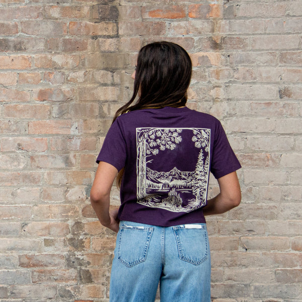 Fireside Ladies Boxy Tee - Plum - The Montana Scene